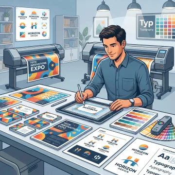 Graphic designer preparing fast-turnaround marketing materials
