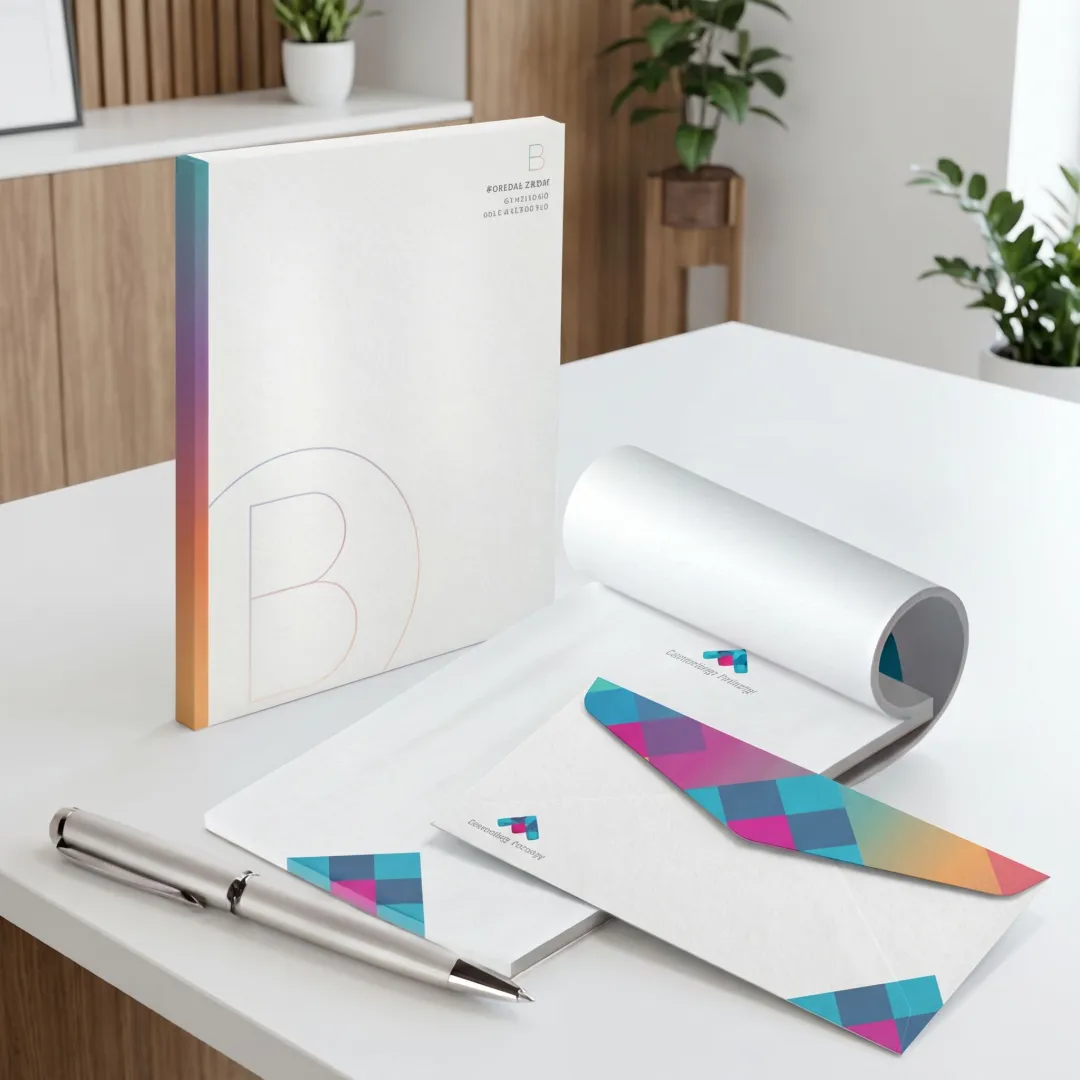 Printed letterhead with matching business stationery