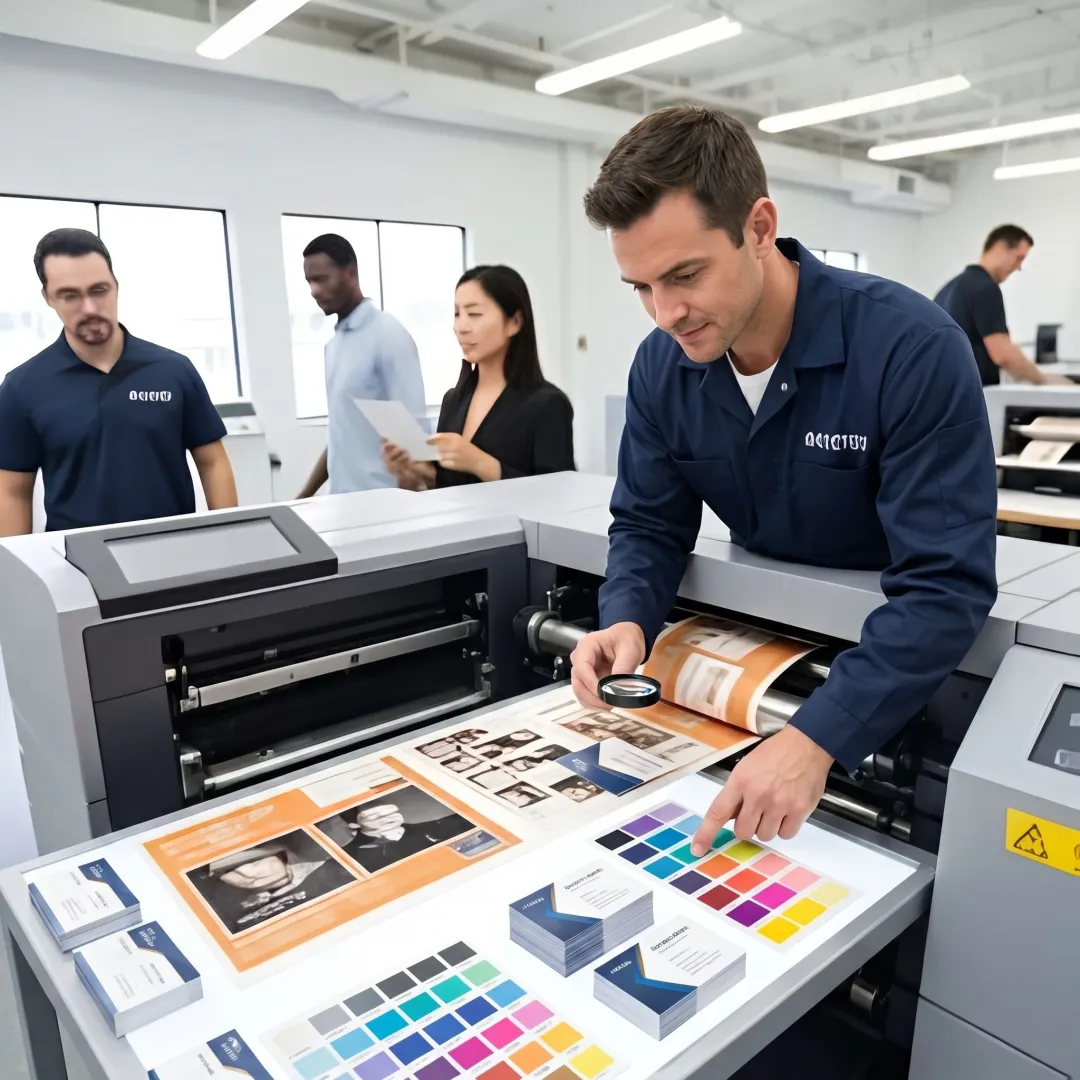Business card printing and finishing process
