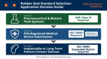 Three-scenario decision framework for USP Class VI versus ISO 10993 selection