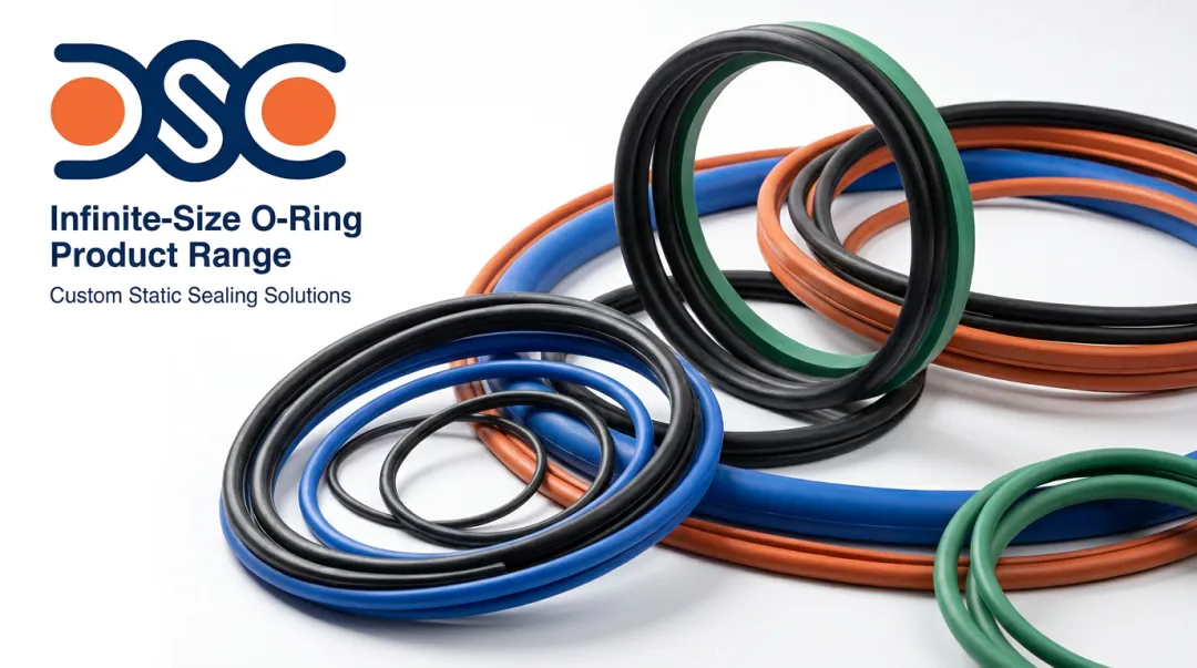 DSC Infinite-Size vulcanized O-ring product range showing large-diameter cord stock seals