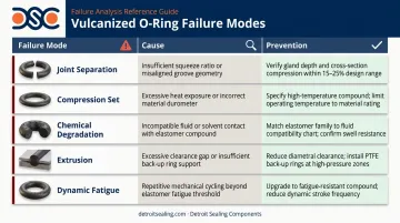 Five vulcanized O-ring failure modes causes and prevention strategies reference table