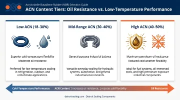 Buna-N ACN content three-tier performance balance comparison infographic