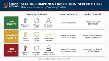 Three-tier FFKM seal inspection frequency framework by thermal cycling severity level