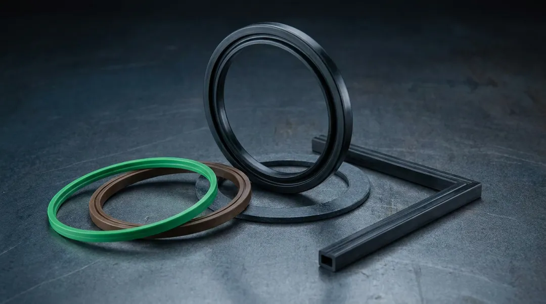 Industrial hydraulic cylinder seals and O-rings used in heavy equipment applications