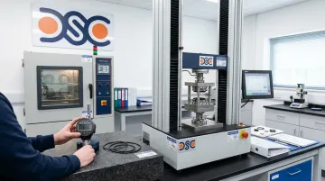 DSC ISO 17025 accredited laboratory conducting O-ring thermal cycling and compression set testing