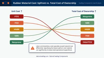 Gasket material total cost comparison upfront cost versus service life and downtime costs