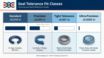 Four-tier seal tolerance classification comparison from standard to ultra-precision specifications