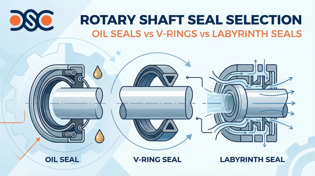 Cover image for Rotary Shaft Seal Selection: Oil Seals vs V-Rings vs Labyrinth Seals