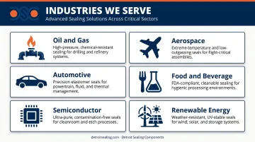 Six industry applications of advanced sealing solutions oil gas aerospace food semiconductor renewable energy