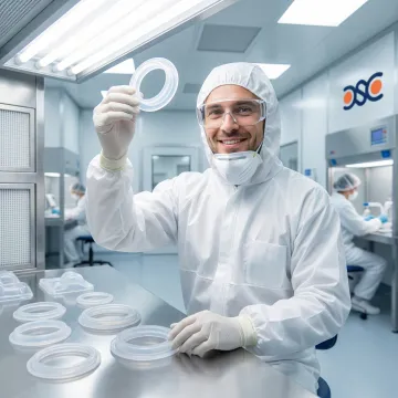 Medical-grade silicone seal components and O-rings in a cleanroom manufacturing environment