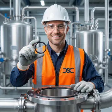 Engineer inspecting FFKM O-ring seals in a chemical processing environment