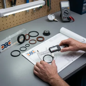 Engineer reviewing custom seal design