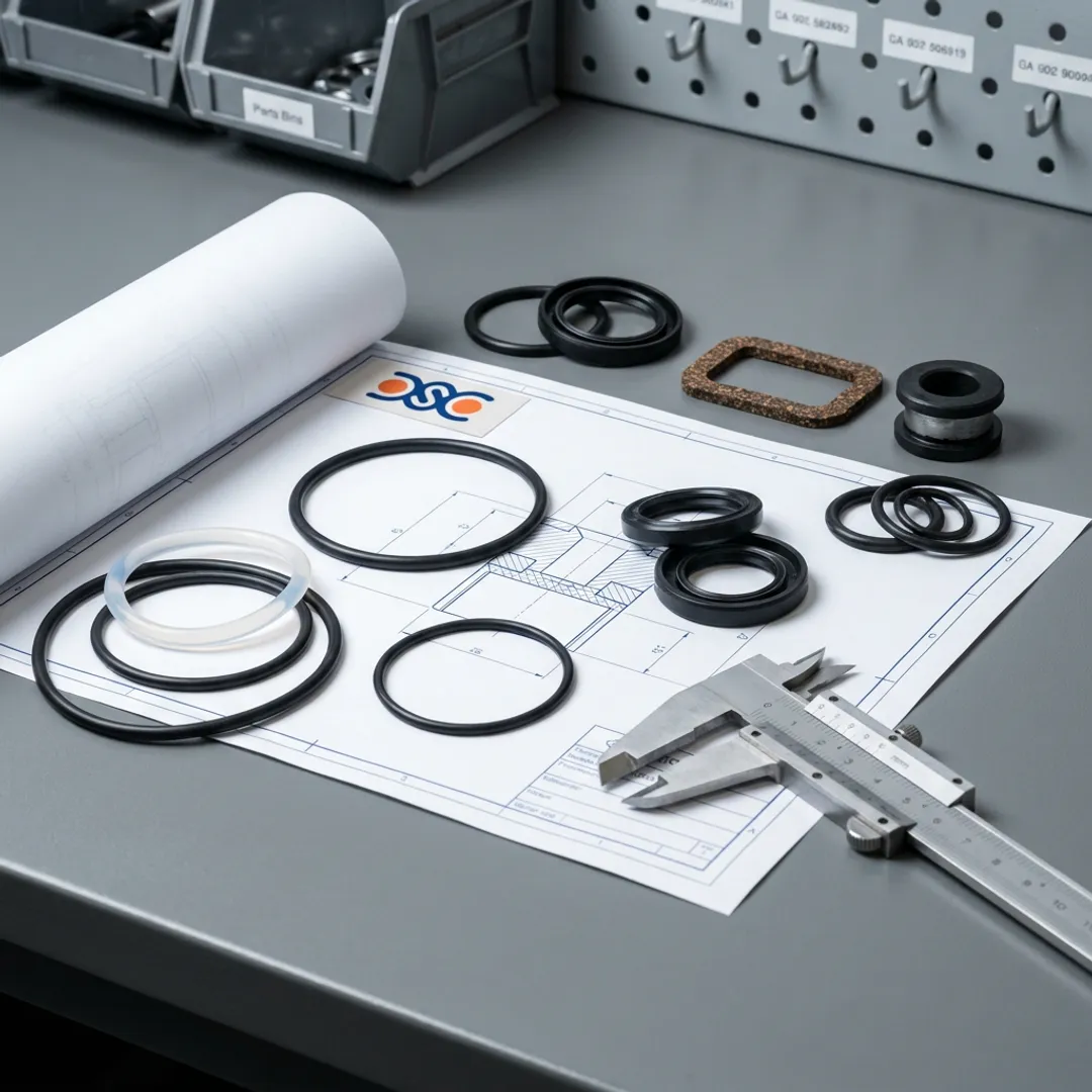 Technician reviewing industrial seal spare parts