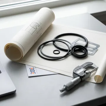 Engineer inspecting custom aerospace sealing components