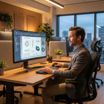 Engineer designing custom gasket specifications on computer