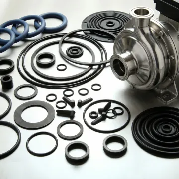 Pump seal kit components including O-rings, gaskets, and diaphragms for centrifugal and positive displacement pumps