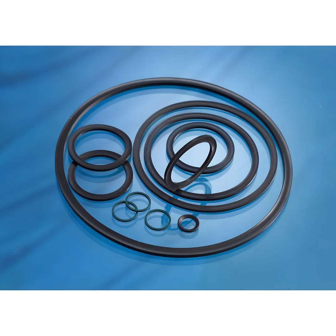 PTFE back-up rings and O-rings arranged on a hydraulic cylinder assembly