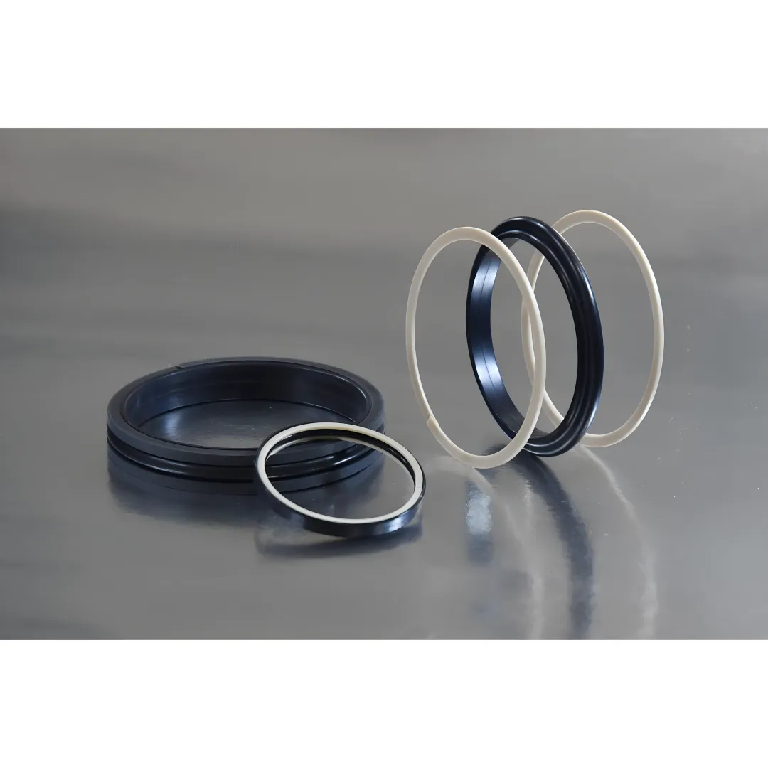 Close-up of T-seal energized seals for high-pressure hydraulic systems