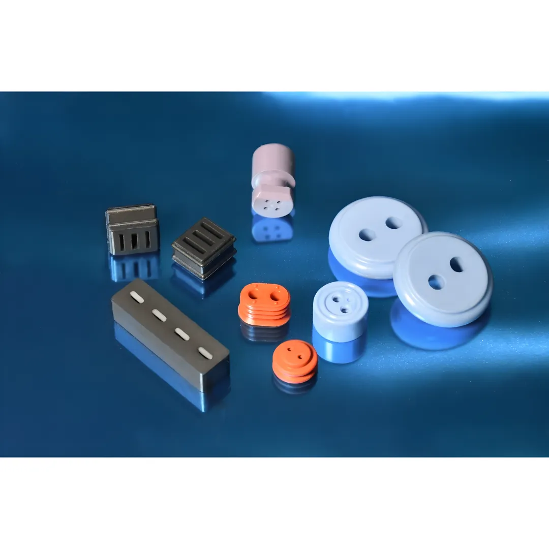 Precision-molded white rubber grommets in various sizes and configurations