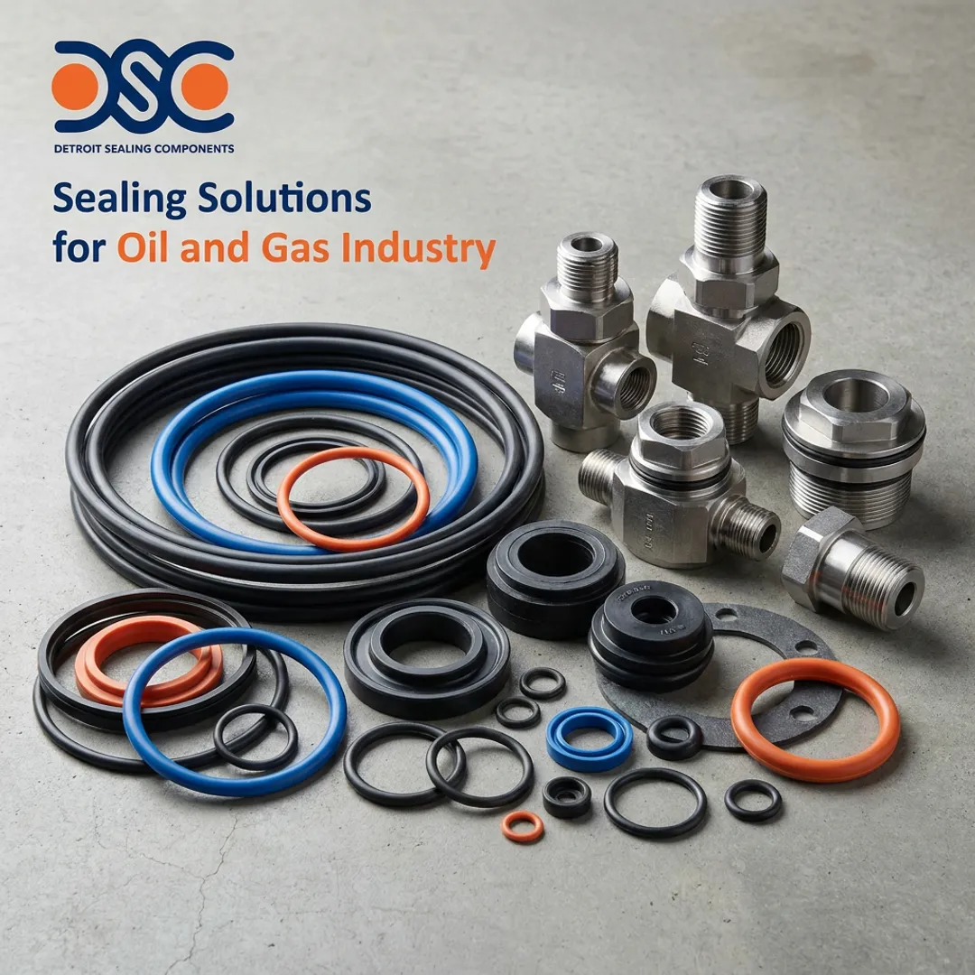 Oil and gas sealing components for E&P equipment