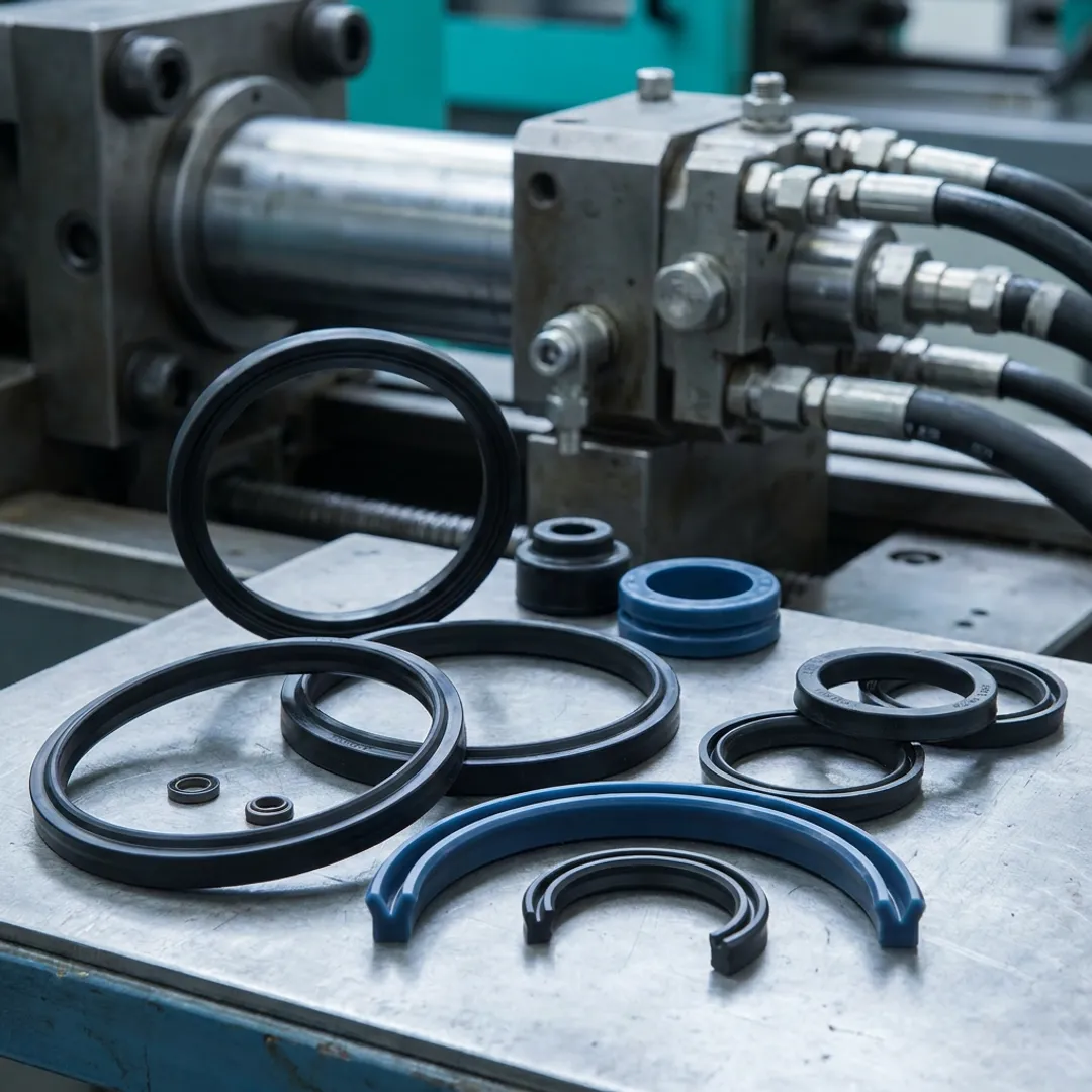 Hydraulic seals for injection molding equipment