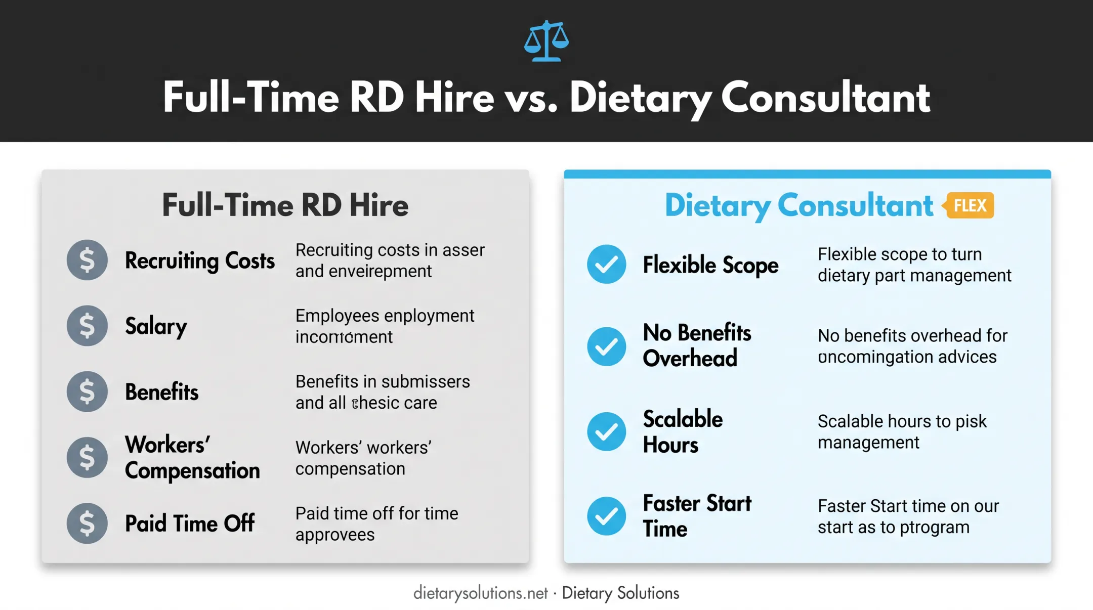 Cost comparison of full-time dietitian hire versus contracted dietary consultant