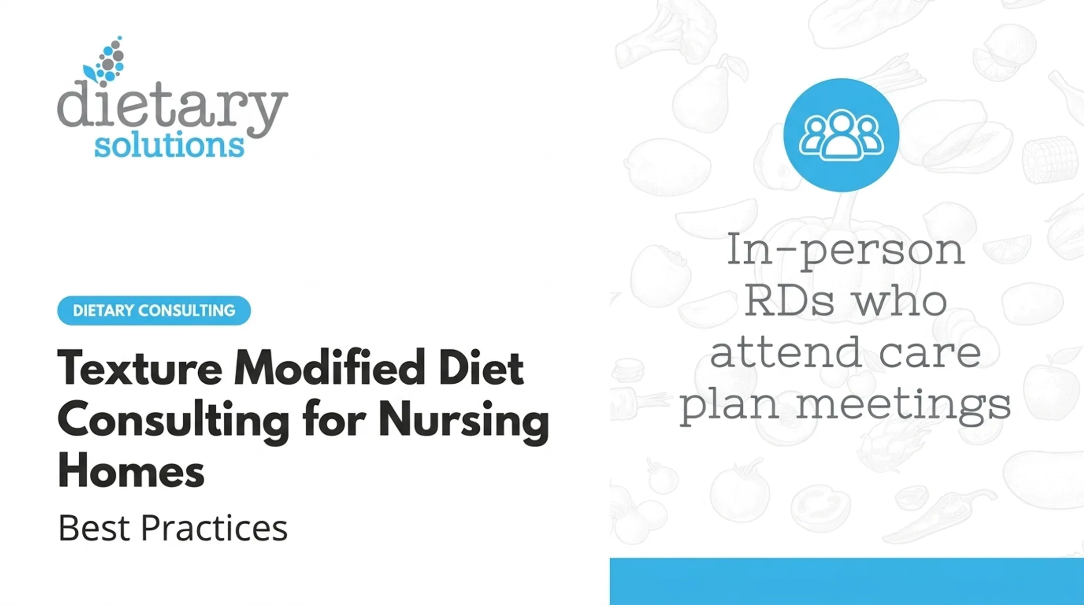 Texture Modified Diet Consulting for Nursing Homes: Best Practices