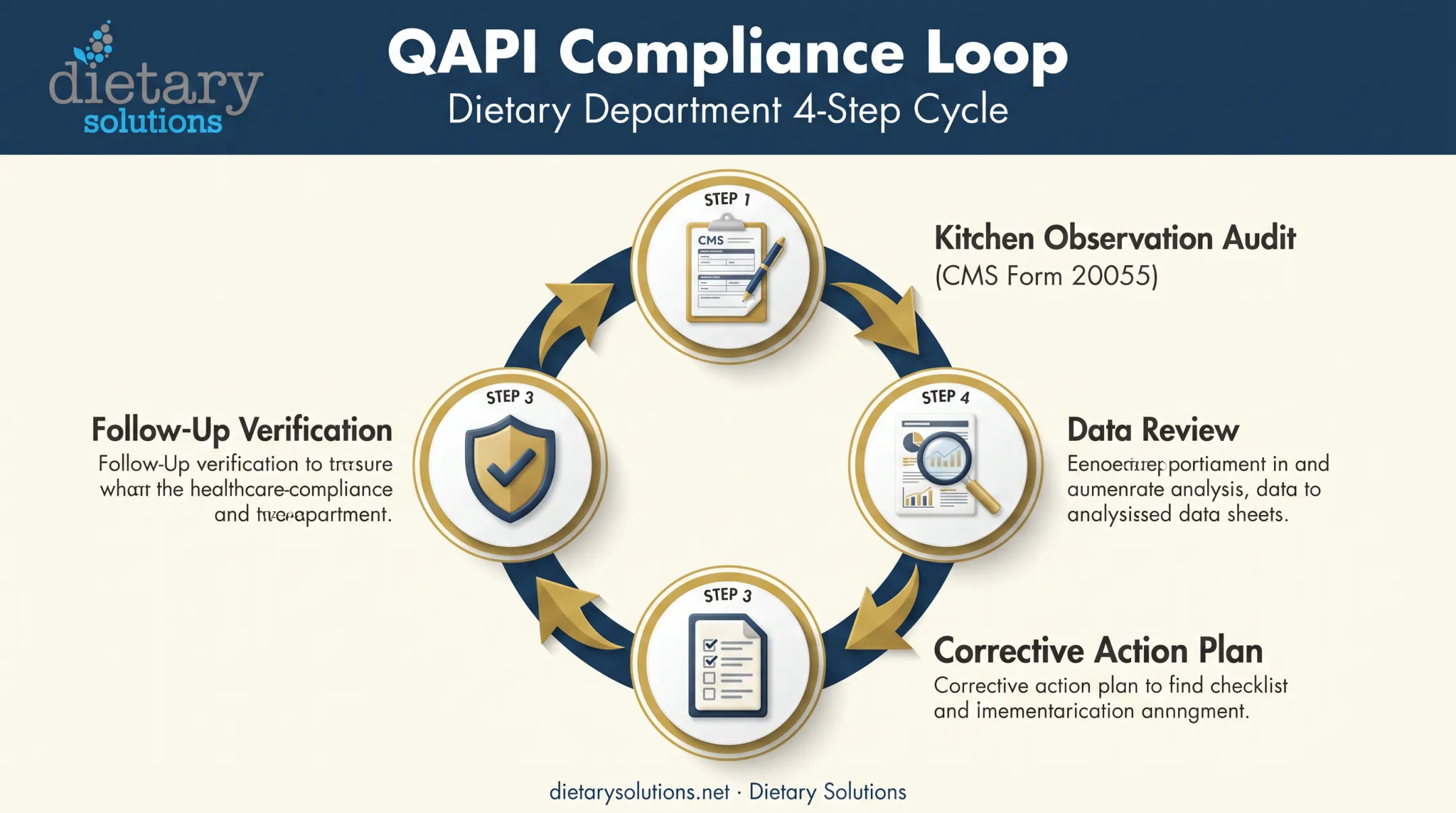 QAPI continuous compliance cycle for hospital dietary departments