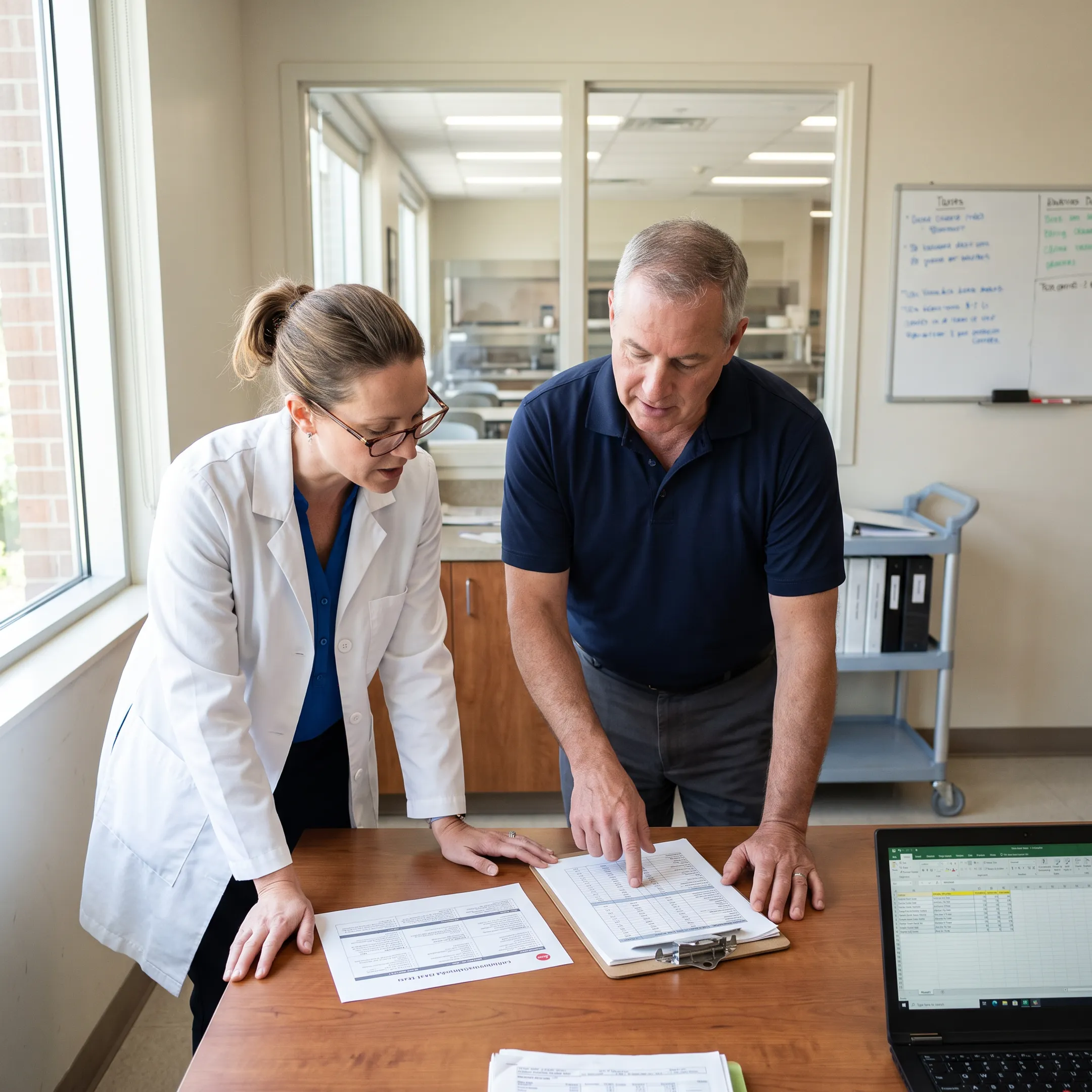 Dietitian reviewing a personalized healthcare menu