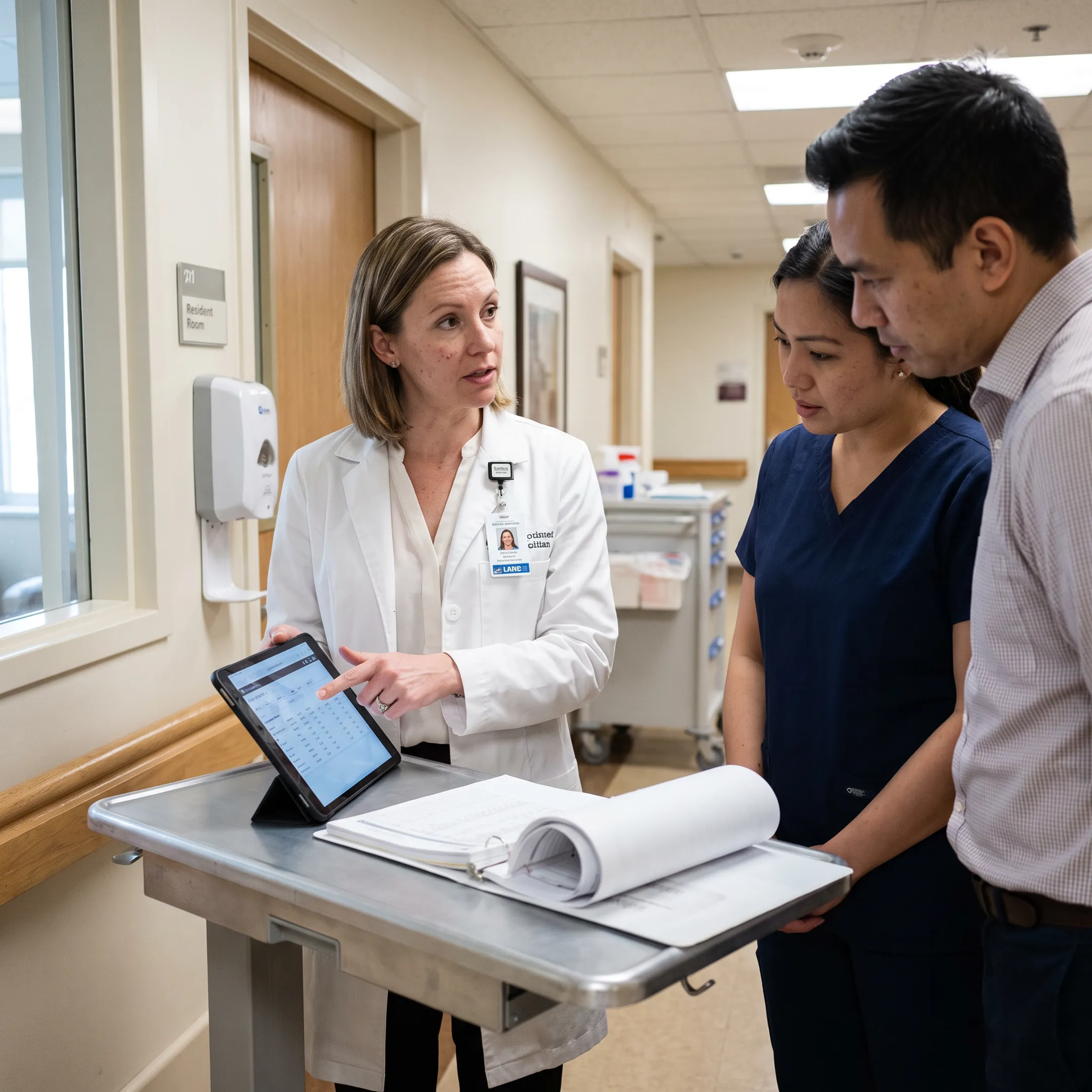 Dietitian collaborating with facility care team