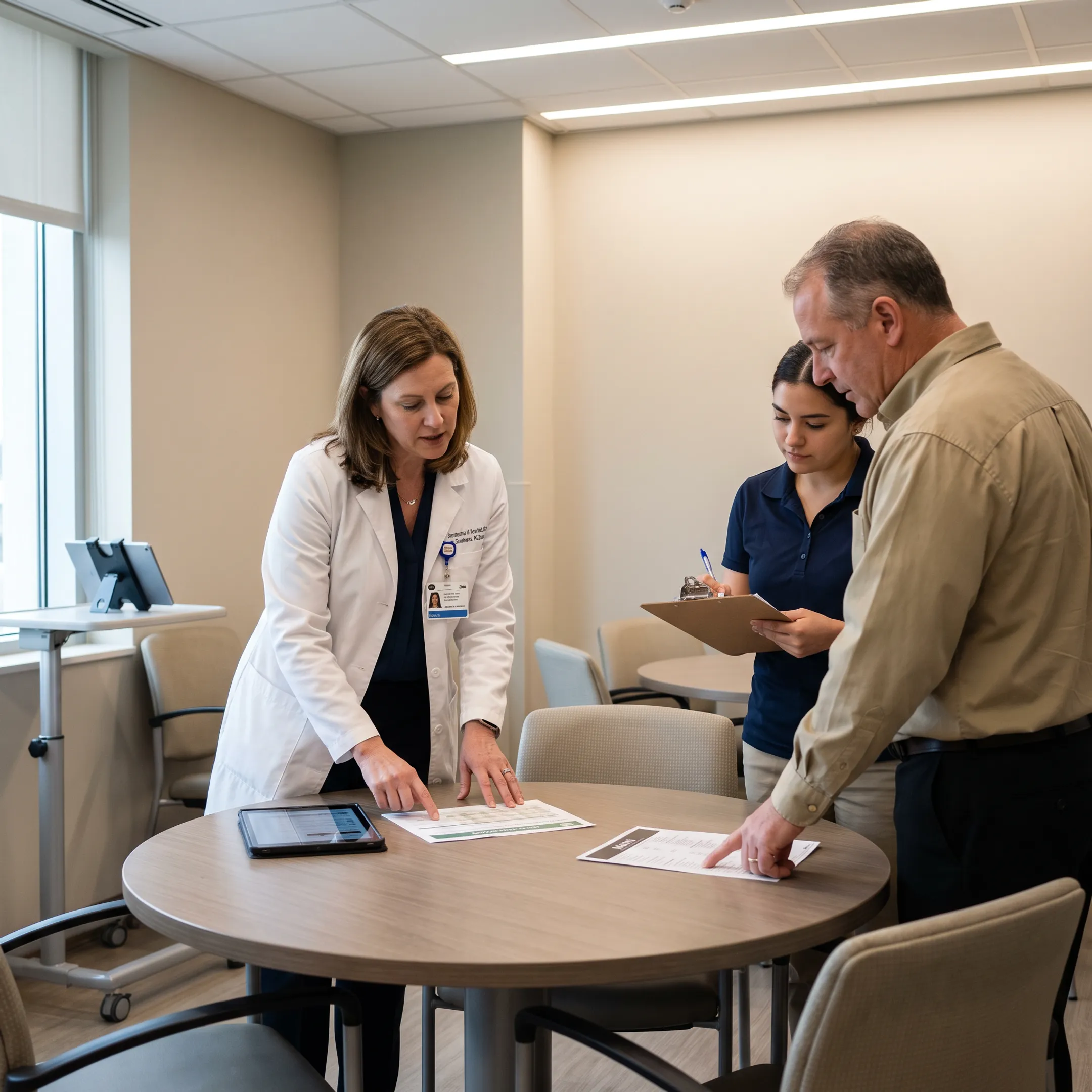 Registered dietitian consulting with healthcare facility staff