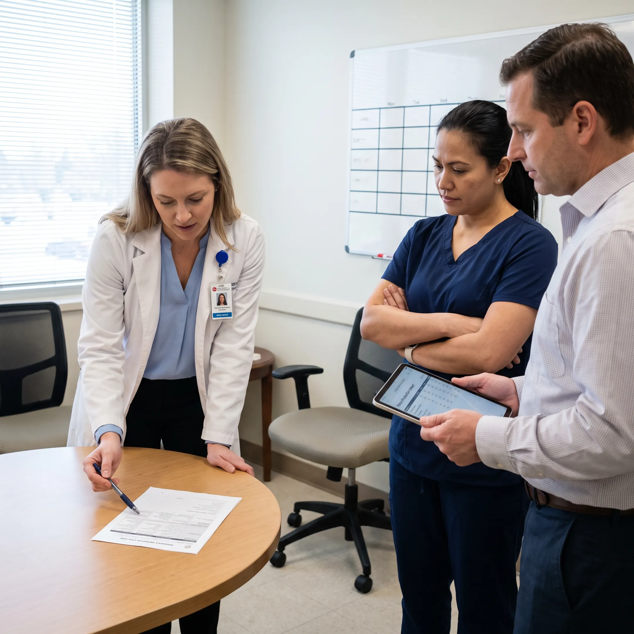 Dietitian collaborating with facility care team