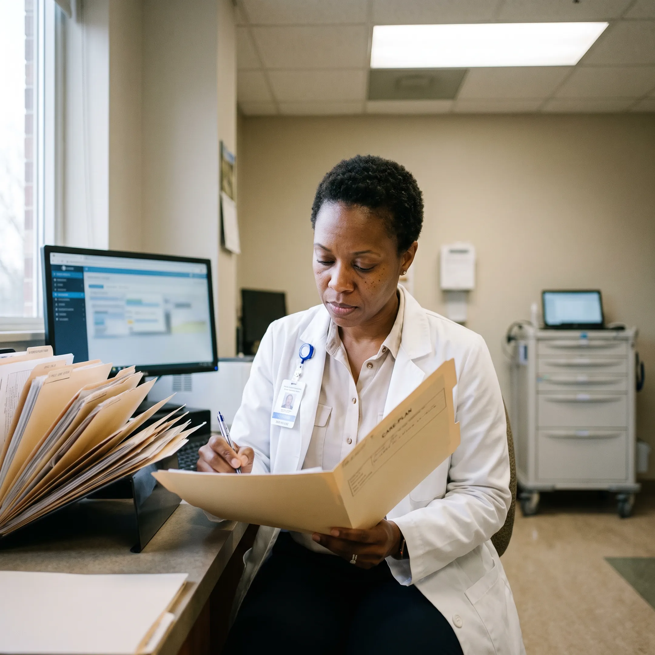 Dietitian reviewing nutrition documentation