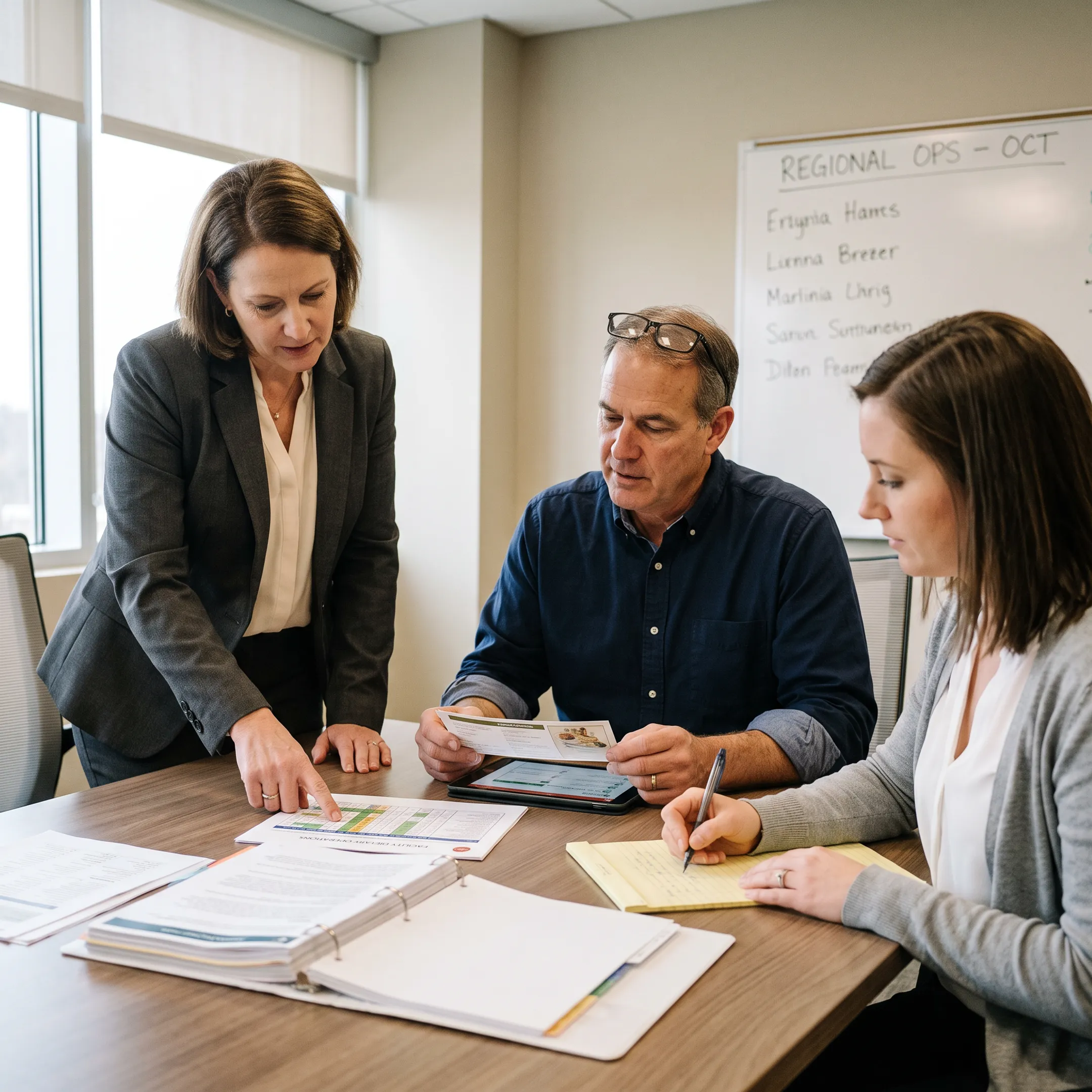 Dietitian coordinating nutrition services across healthcare facilities