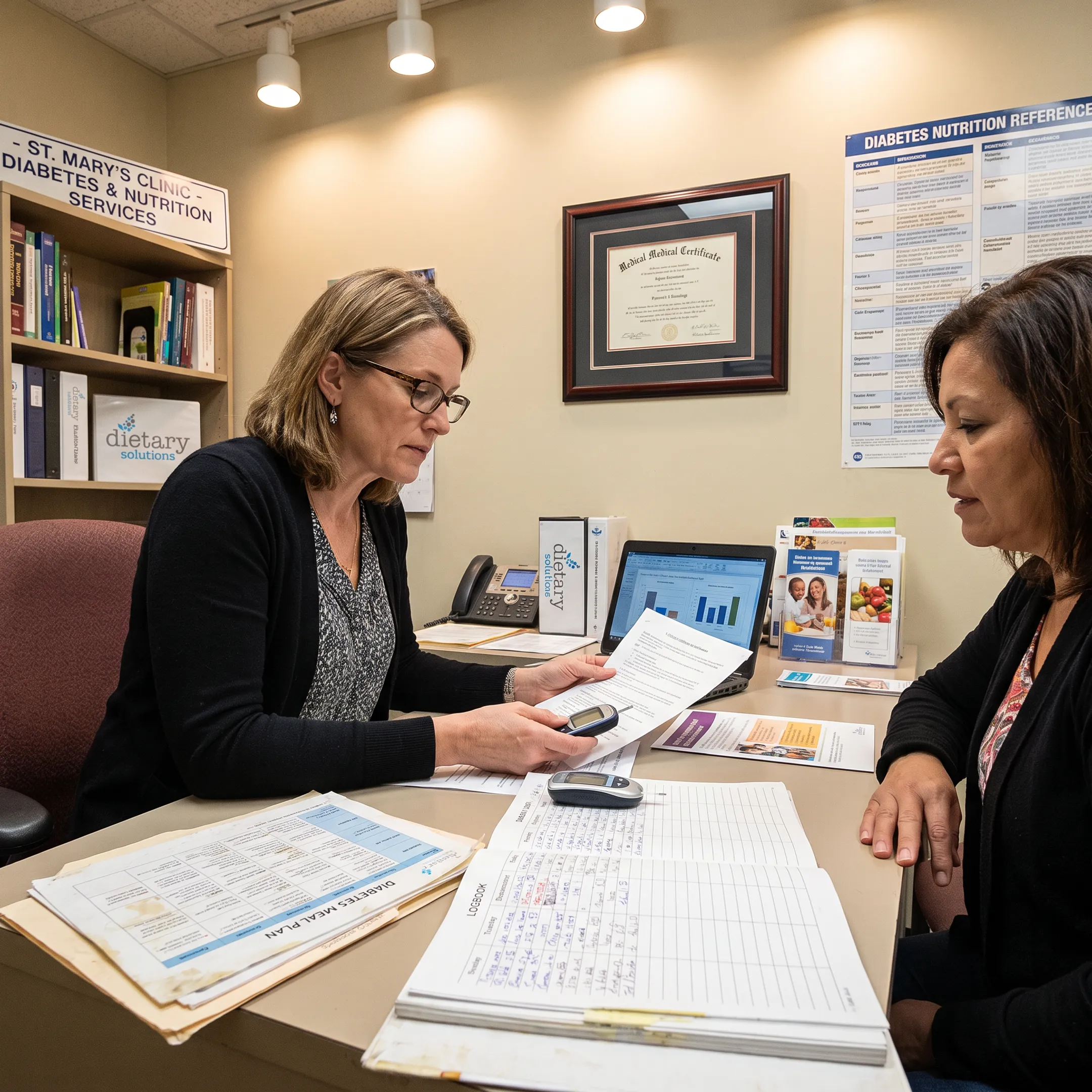 Registered Dietitian discussing diabetes meal planning
