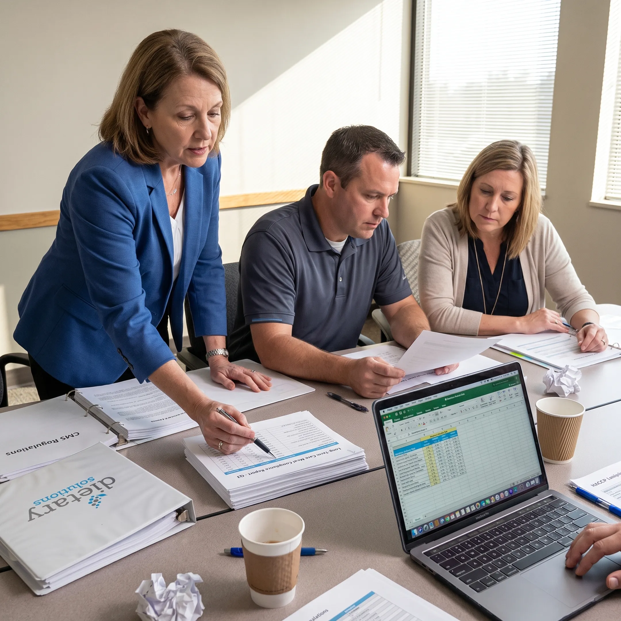 Dietitian consulting with a healthcare dietary team