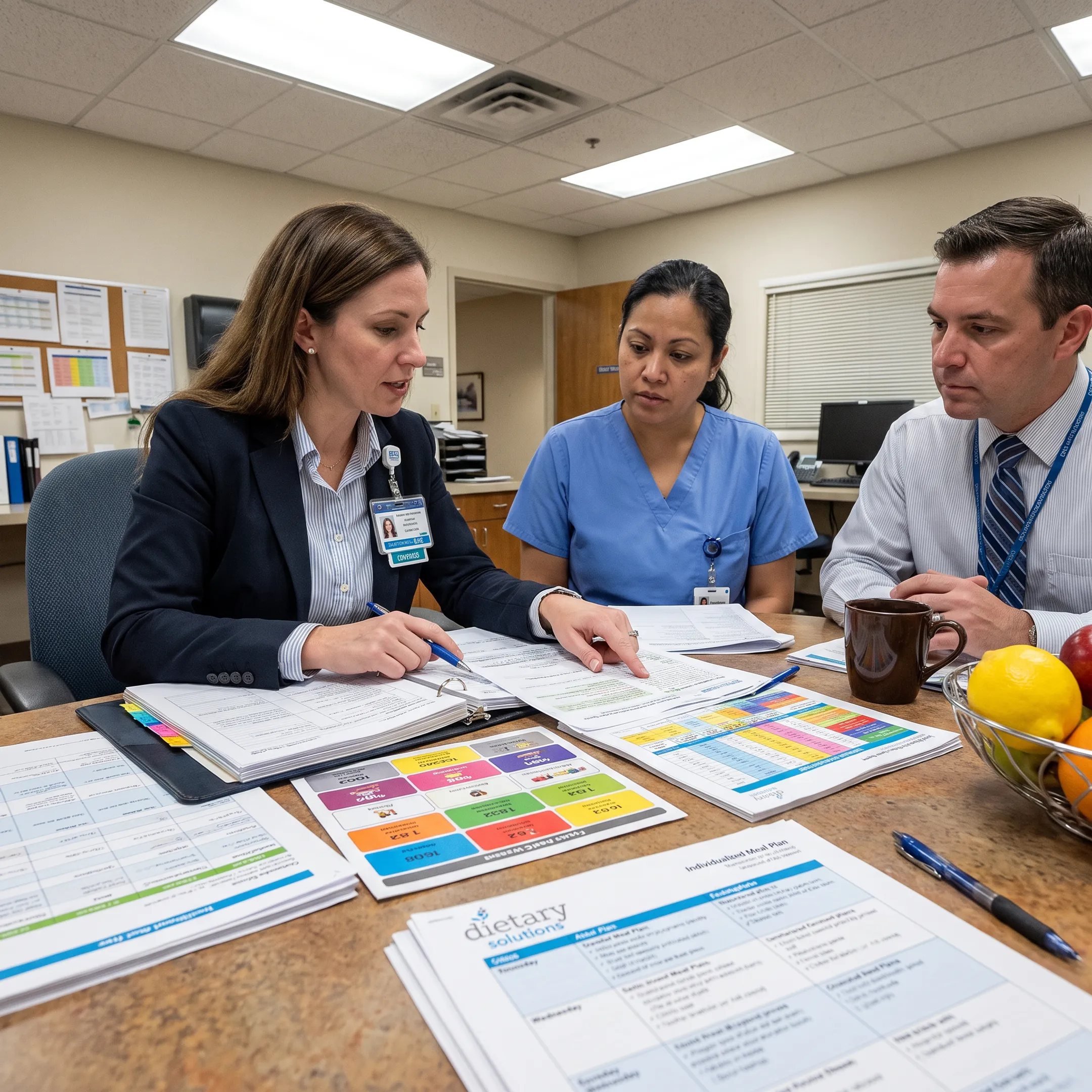 Dietitian reviewing a healthcare meal plan