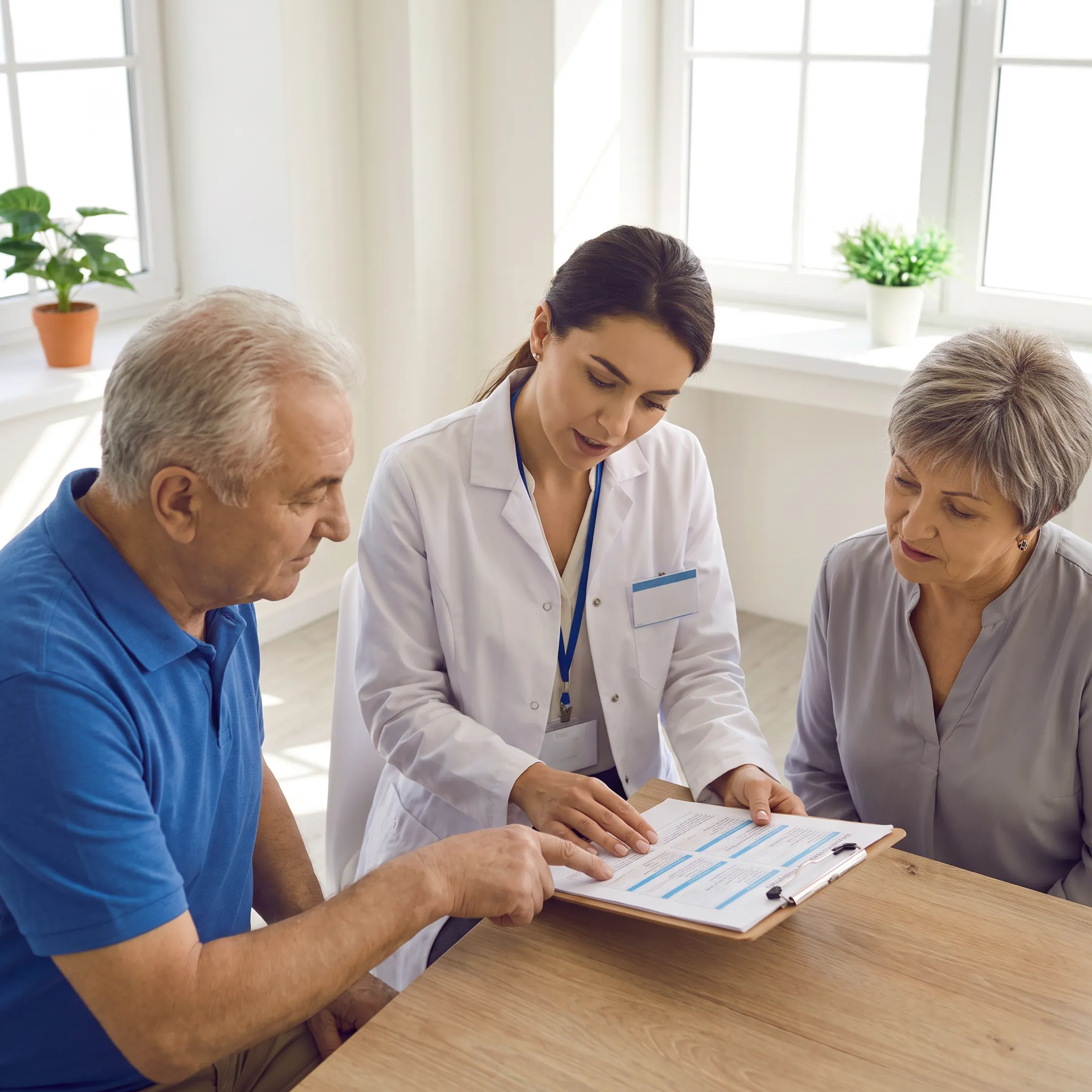 Dietitian consulting with senior living care team