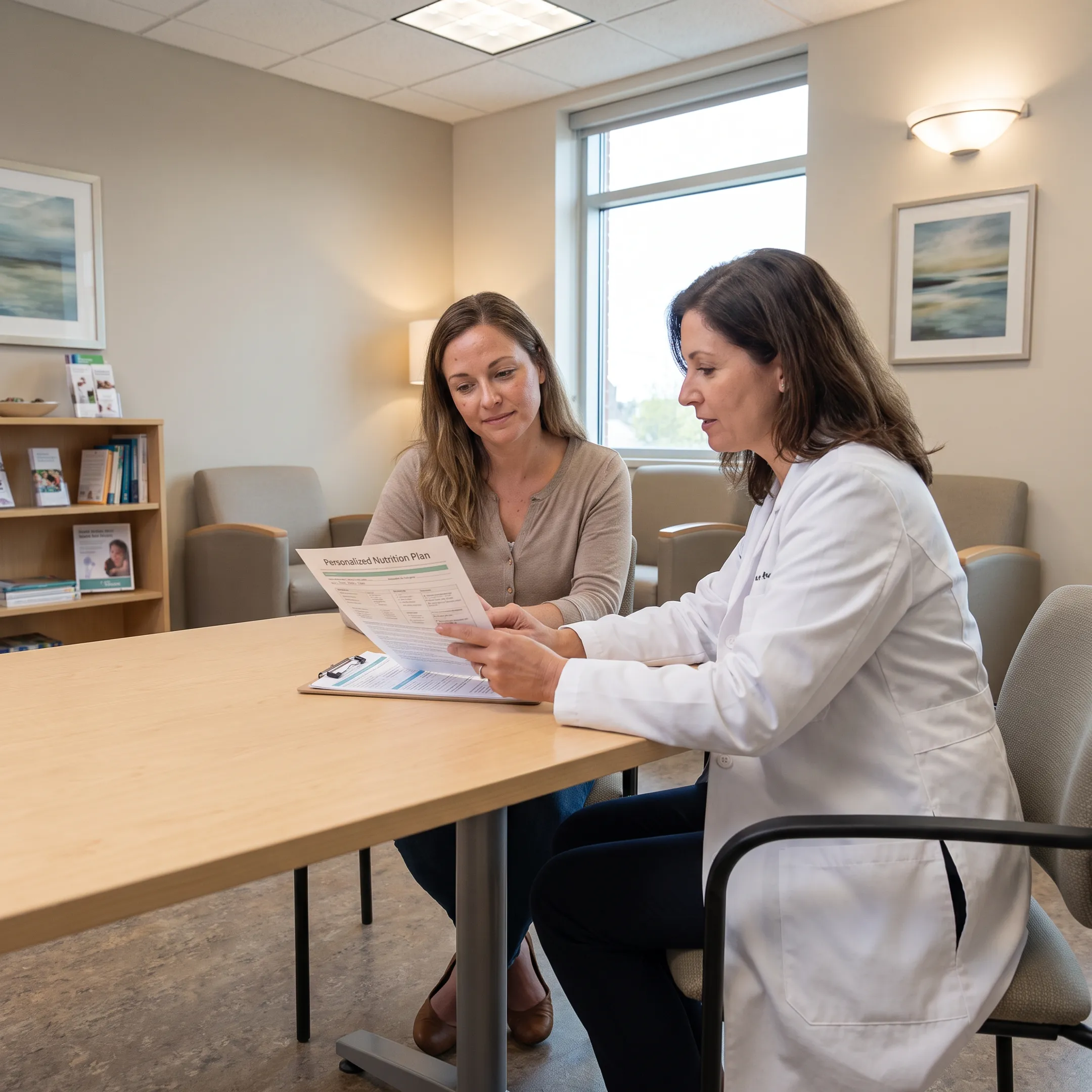 Dietitian discussing a personalized nutrition plan with a behavioral health patient