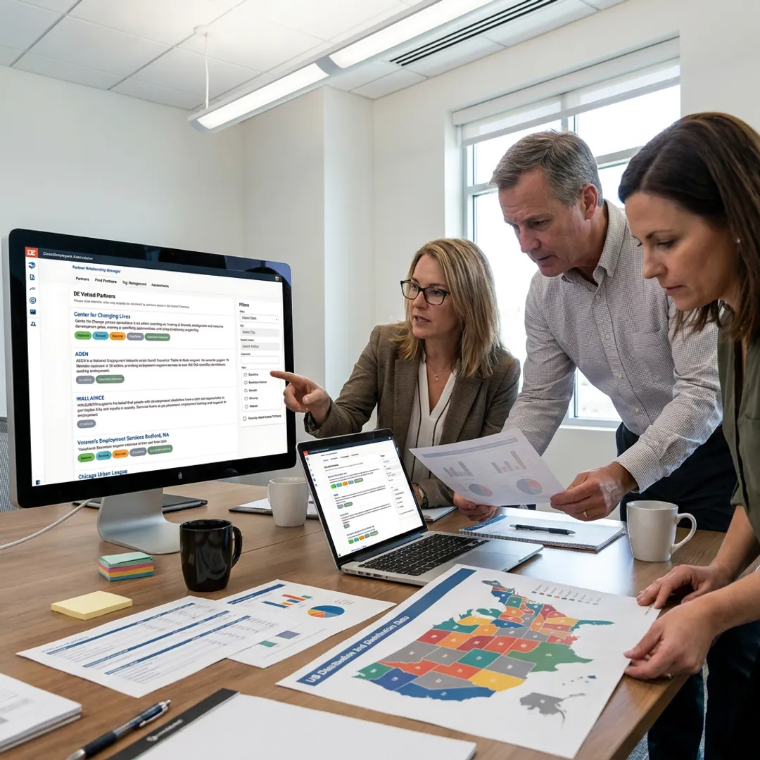 Compliance team reviewing multi-state hiring requirements