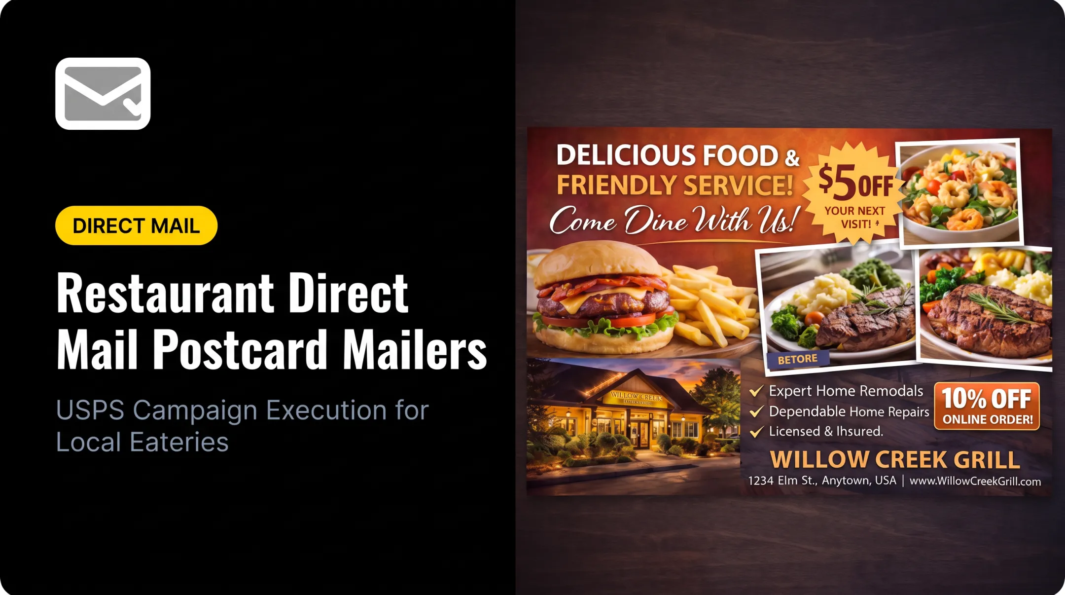 Restaurant Direct Mail Postcard Mailers