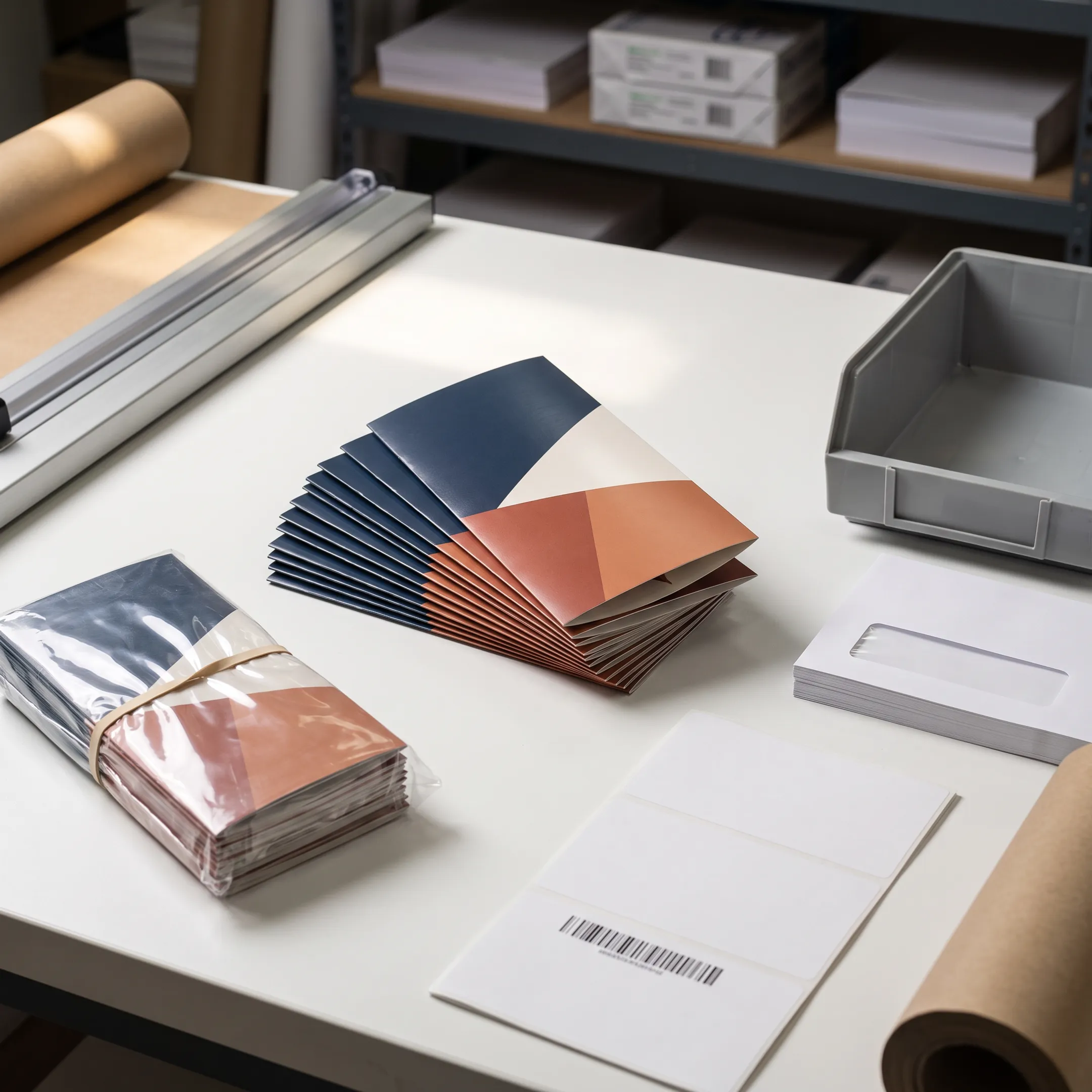 Professionally printed brochures prepared for direct mailing