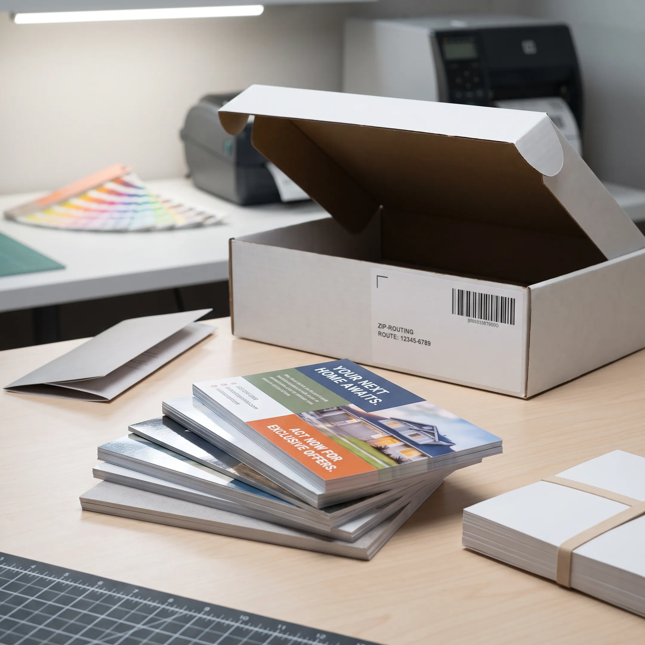 Direct mail postcards prepared for USPS mailing in Dayton