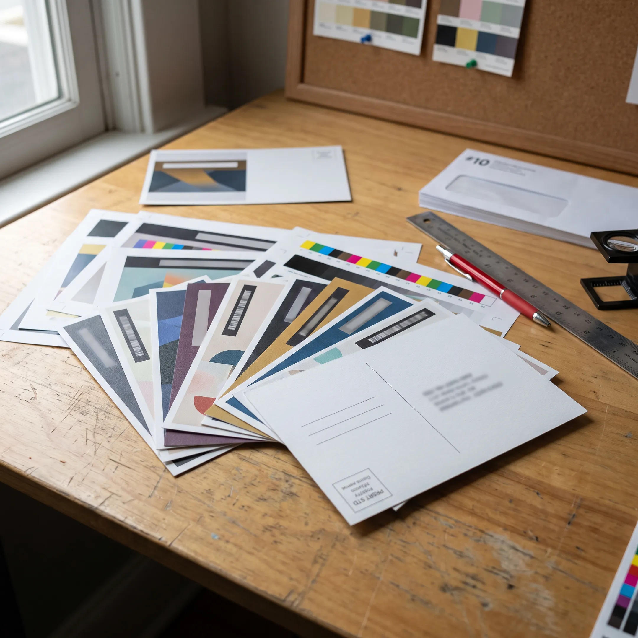 Designed postcards ready for commercial printing and mailing