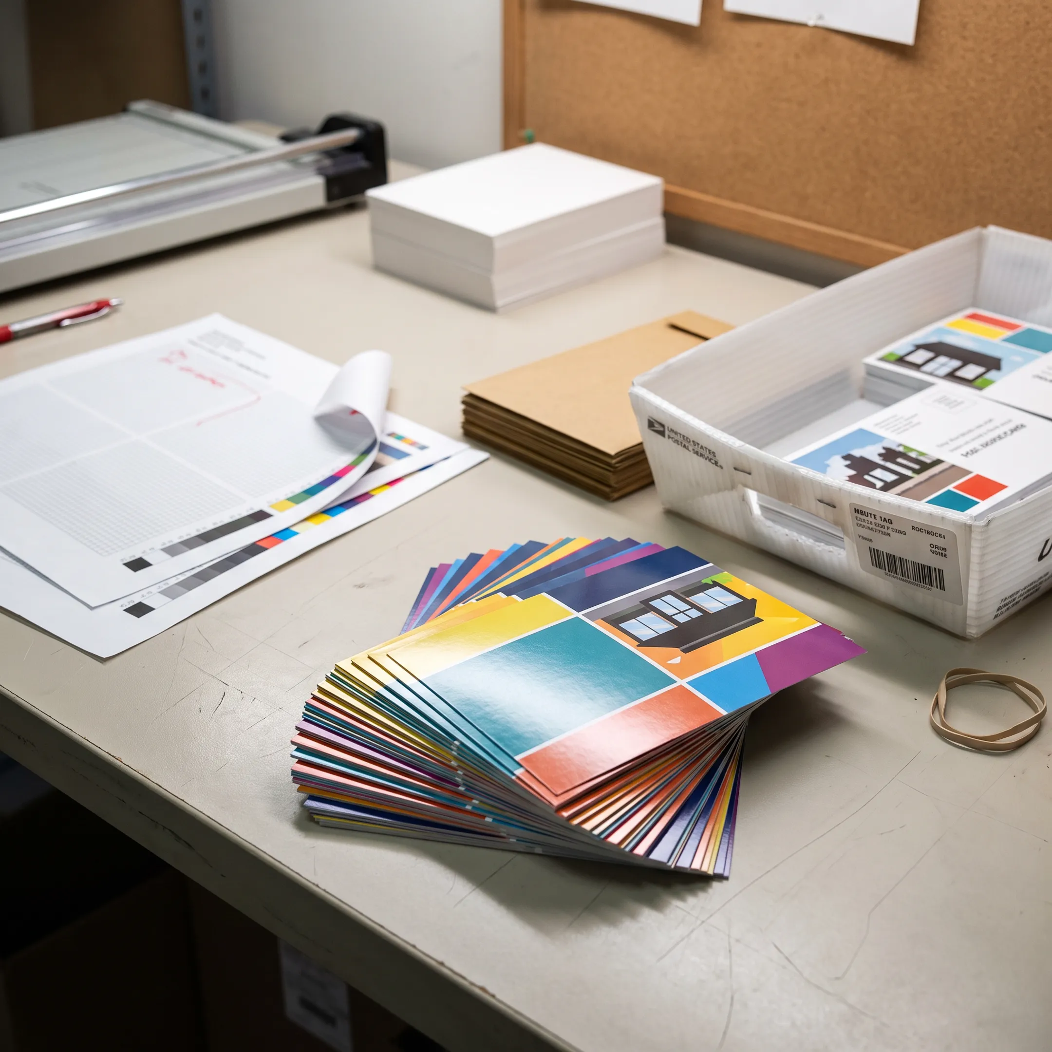 Color postcards prepared for mailing to Baltimore neighborhoods
