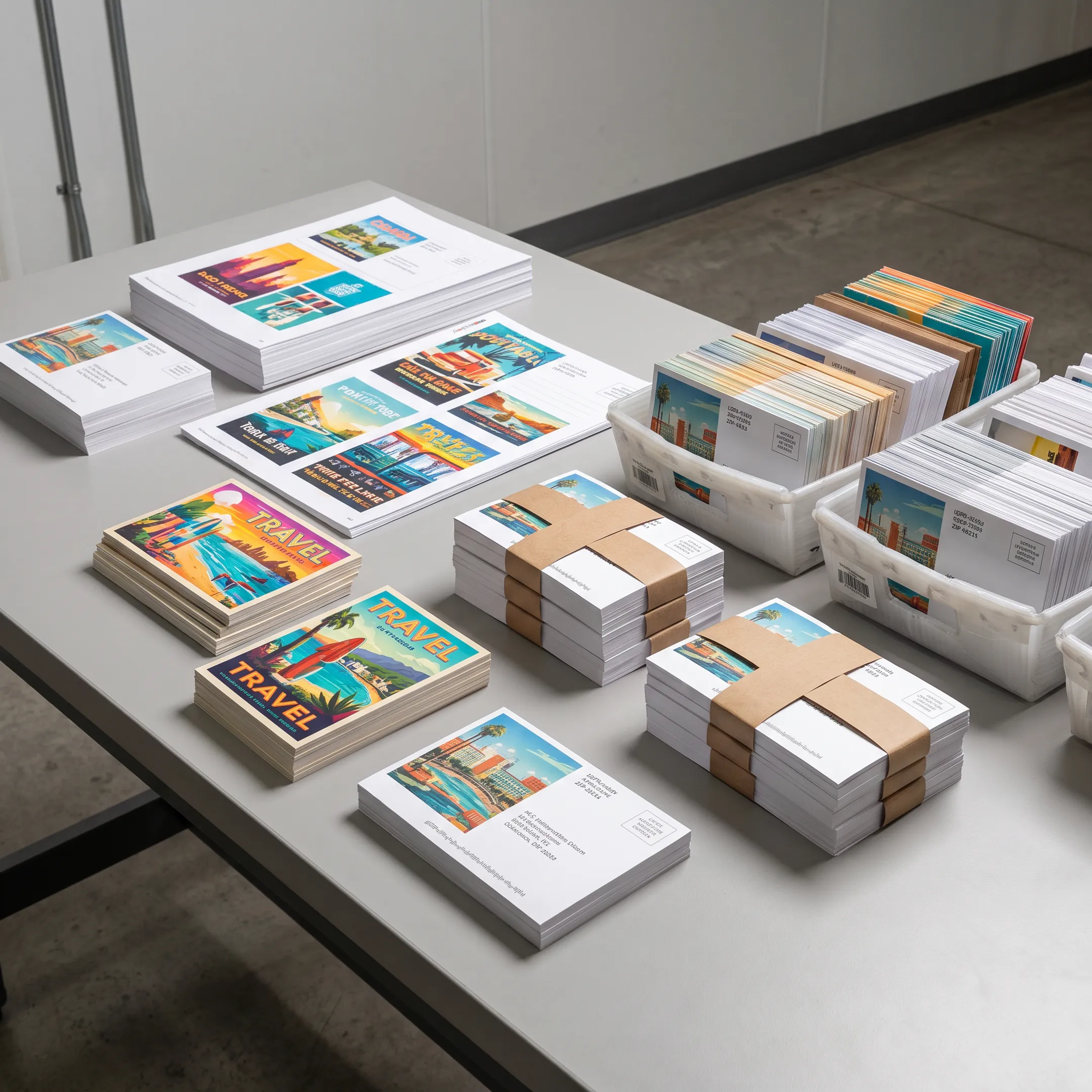 Custom postcards prepared for mailing to Detroit households