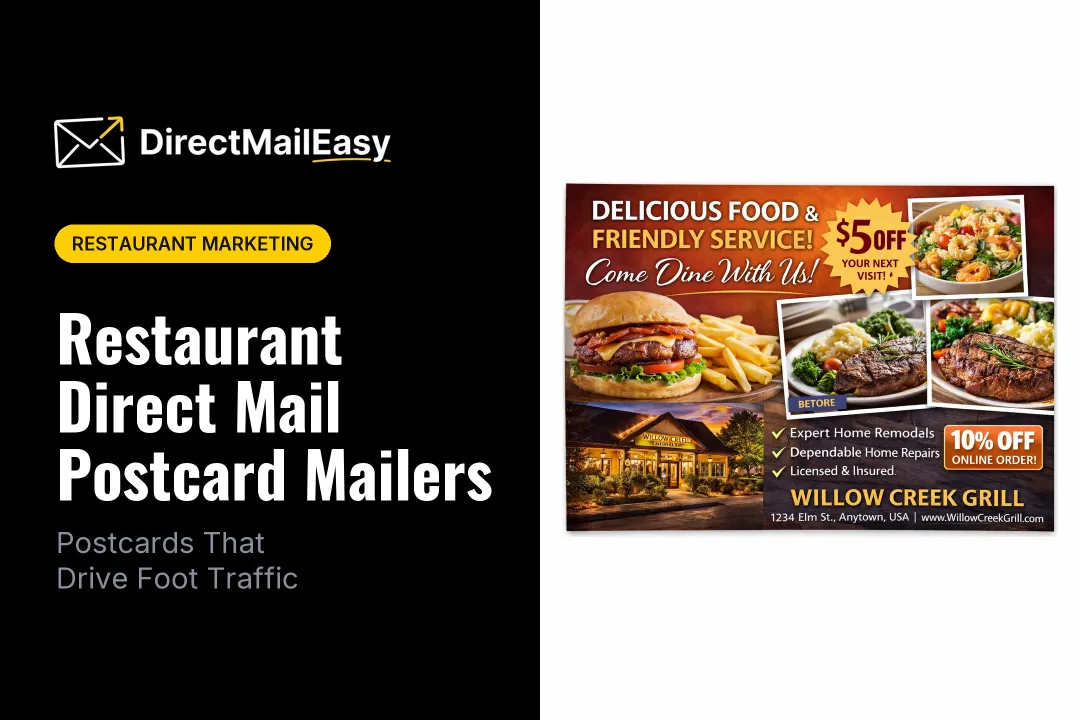 Restaurant Direct Mail Postcard Mailers