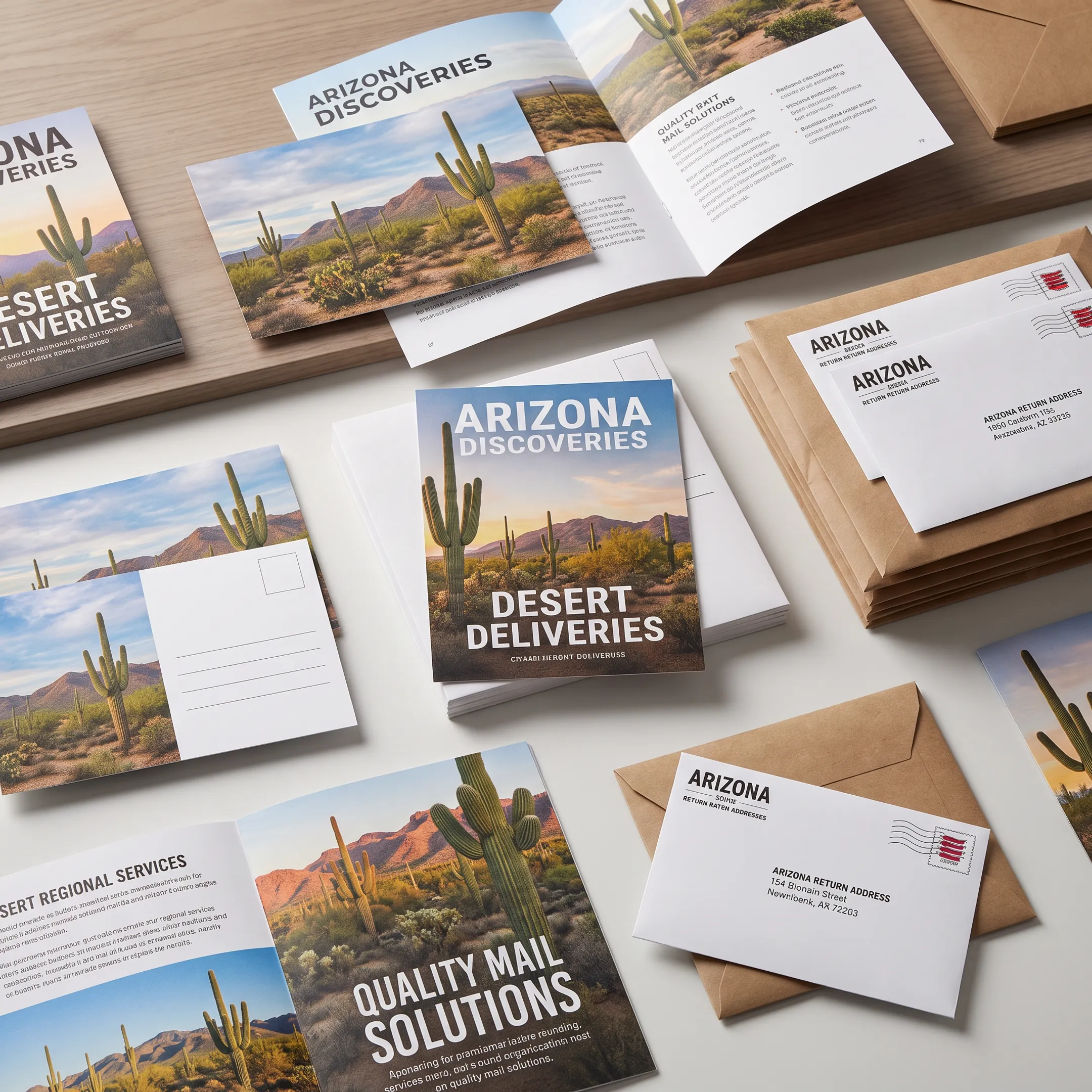 Direct mail campaign materials prepared for mailing to Arizona households