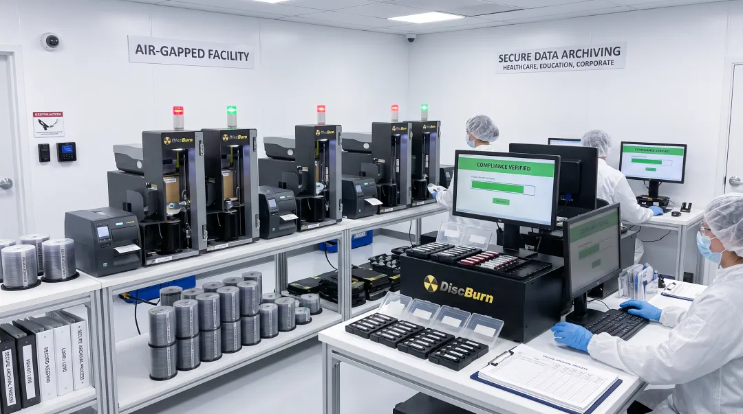 DiscBurn physical archival service producing verified DVD Blu-ray and USB copies